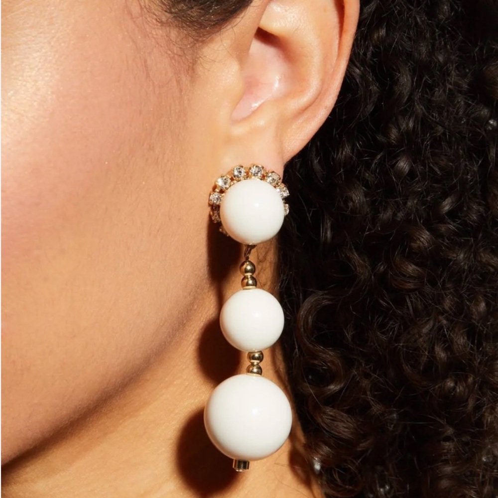 Carolina Herrera Ball And Strass Crystal Earrings